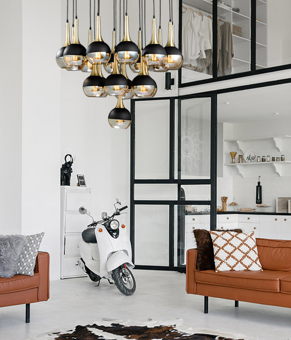 라운지 19등 샹들리에 유리펜던트조명