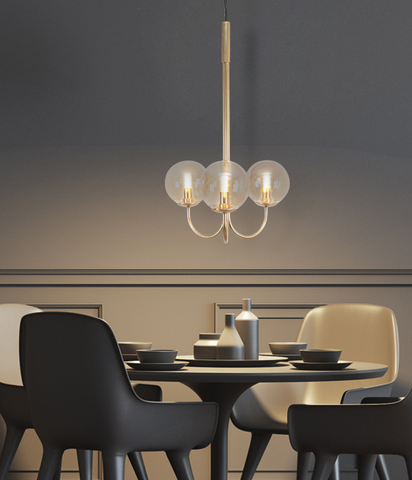 페탈 3등 원형 인테리어 펜던트 LED 식탁조명 [흑색/브론즈, 전구사은품]